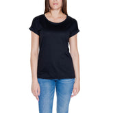 Vila Clothes Black Cotton T-Shirt -   -  Vila Clothes.